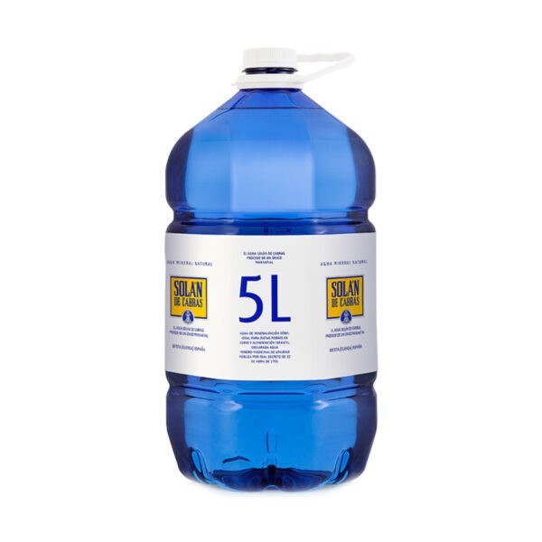 Agua Mineral Solán de Cabras Pack 3 garrafas X 5L (PET) - Grup Berca Distribucions