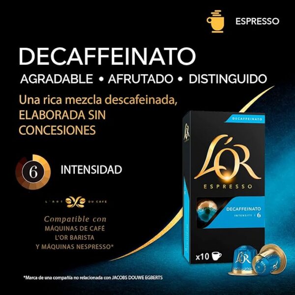 L’OR Descaffeinato (6) para Nespresso - Pack de 10 cápsulas - Grup Berca Distribucions