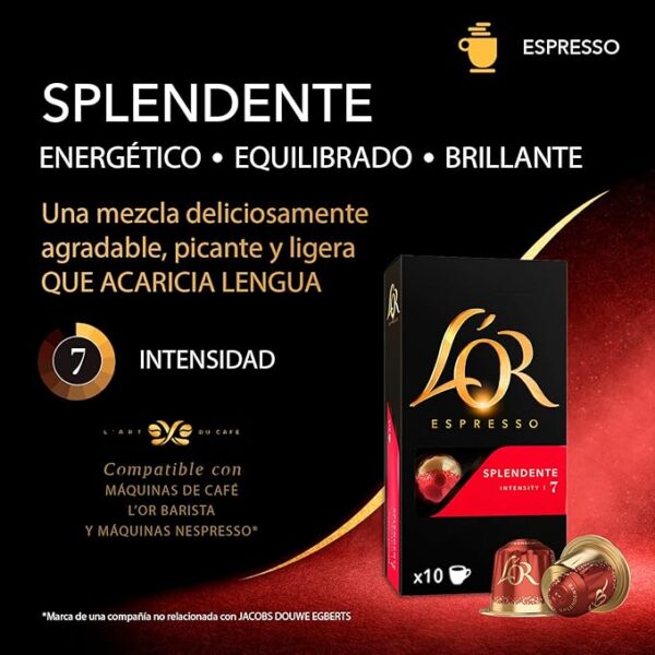 L’OR Splendente (7) para Nespresso - Pack de 10 cápsulas - Grup Berca Distribucions