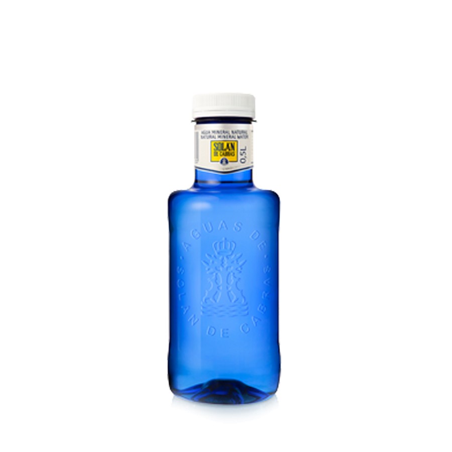 Botella de agua mineral de cristal 50cl