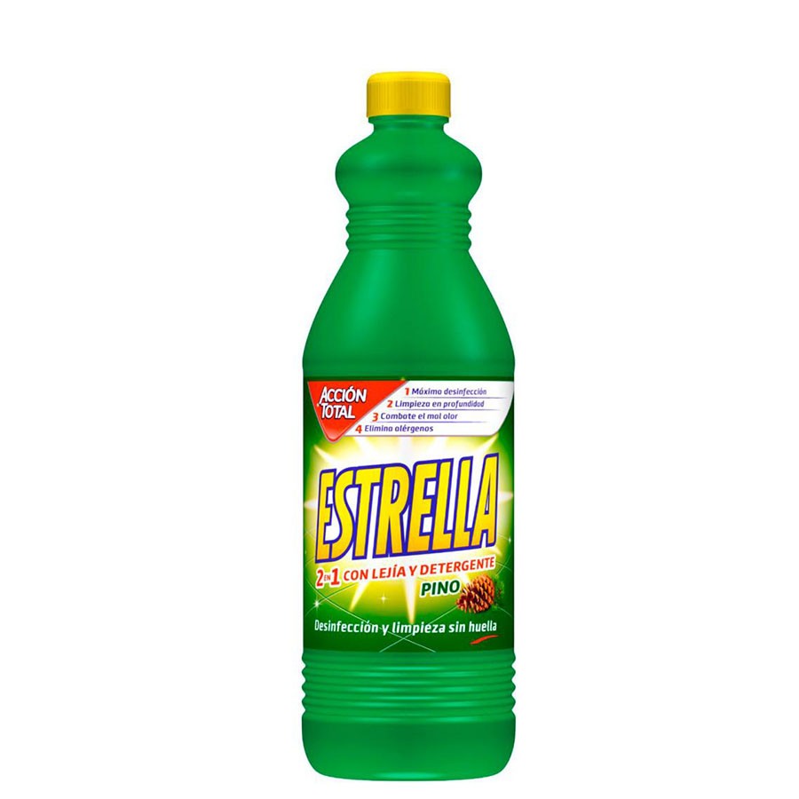 Estrella Pino Con Lejía Y Detergente - Botella 1'5 Litros - Grup Berca  Distribucions